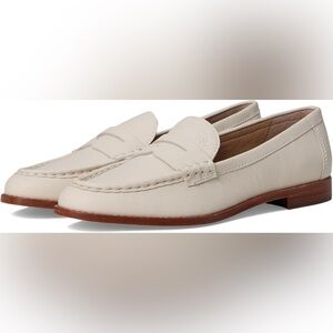 LAUREN RALPH LAUREN WYNNIE LEATHER PENNY LOAFERS IN SOFT WHITE 11